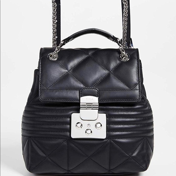 Furla Fortuna Small Black Backpack - Picture 1 of 8